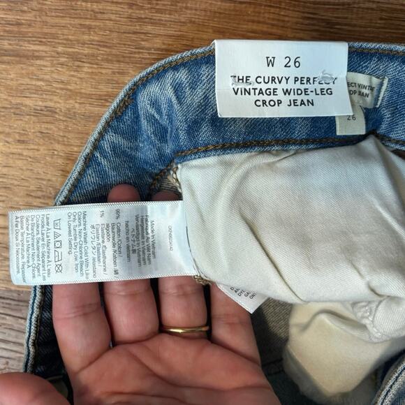 NWT Madewell The Curvy Perfect Vintage Wide-Leg Crop Jean Hallstead Wash Size 26 - Picture 5 of 10